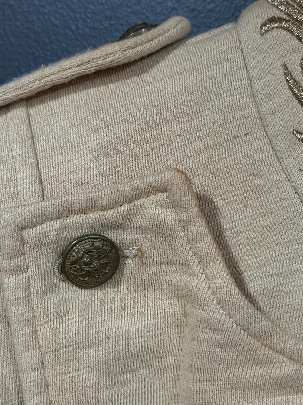 Denim & Supply Ralph Lauren Cream Military-Inspired Blazer
